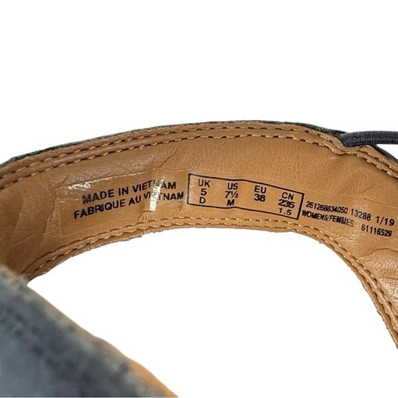 Clarks Unstructured Navy Blue Suede Espadrille Wedge Sandals – Size 7.5 Medium - Picture 11 of 13